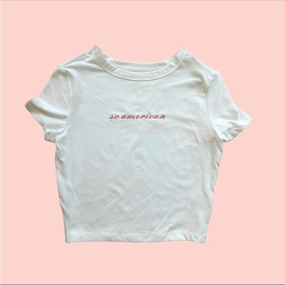 Olivia Rodrigo So American Embroidered Crop Top *Brand New*